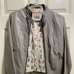 Miss Top Gun Light Gray Faux Leather Jacket